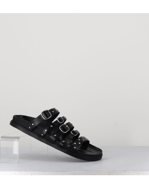 68750 zwarte leren sandalen