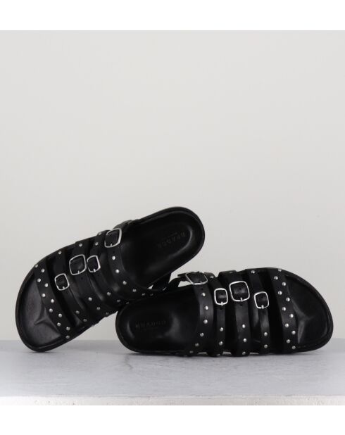 68750 zwarte leren sandalen