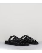 68750 zwarte leren sandalen