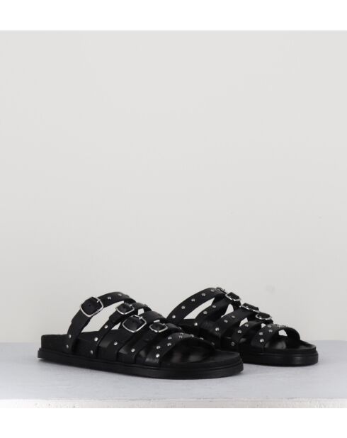 68750 zwarte leren sandalen