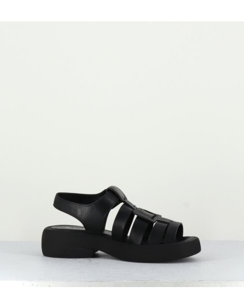 E2817 zwarte leren sandalen