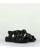 E2817 zwarte leren sandalen