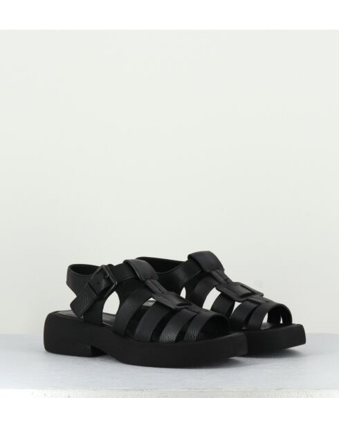 E2817 zwarte leren sandalen