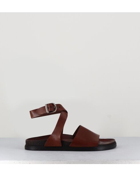 sandalias de piel coñac 68797