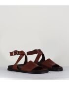 sandalias de piel coñac 68797