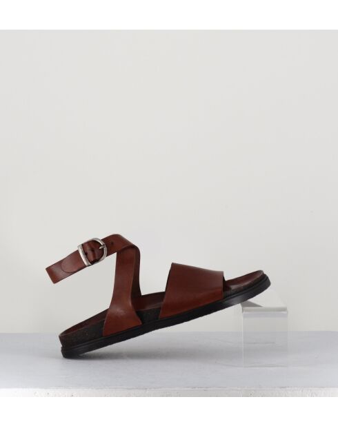 sandalias de piel coñac 68797