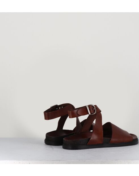 sandalias de piel coñac 68797