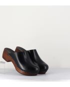 5060 schwarze Lederschuhe mit 5 cm Absatz