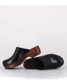 5060 schwarze Lederschuhe mit 5 cm Absatz