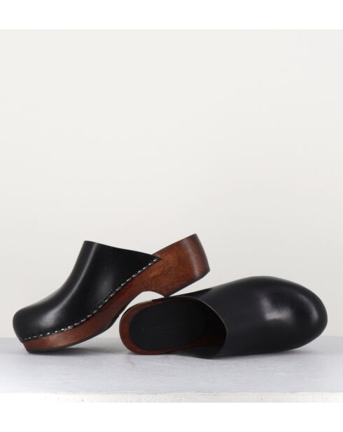 Sabots en cuir 5060 noirs - Talon 5cm