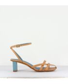 Mia Ledersandalen in Kamelbraun - 5 cm Absatz