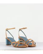 Mia Ledersandalen in Kamelbraun - 5 cm Absatz