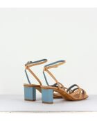 Mia Ledersandalen in Kamelbraun - 5 cm Absatz