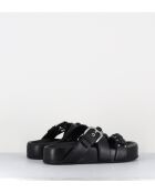 Jane zwarte leren sandalen