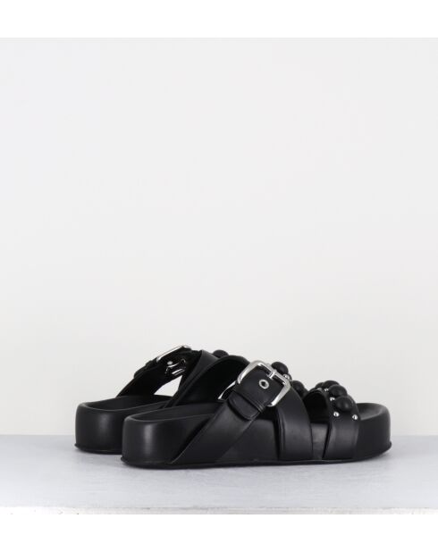 Jane zwarte leren sandalen