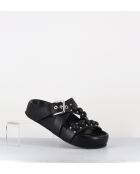 Jane zwarte leren sandalen