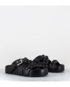 Jane zwarte leren sandalen