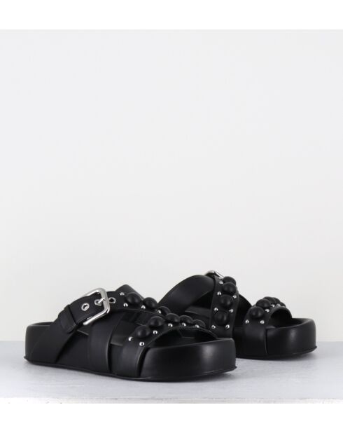 Jane zwarte leren sandalen