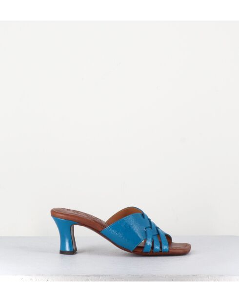 Blaue Lederpantolette Nalma — 6,5 cm Absatz