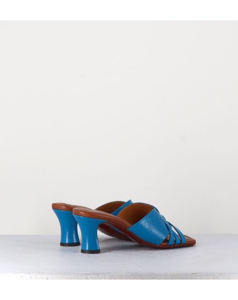Blaue Lederpantolette Nalma — 6,5 cm Absatz