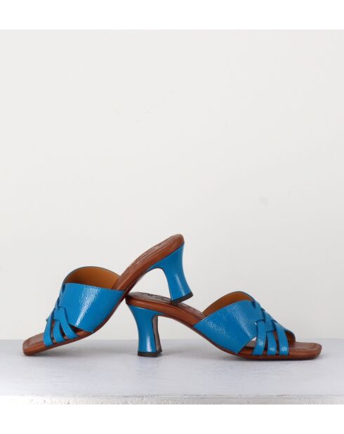 Blaue Lederpantolette Nalma — 6,5 cm Absatz