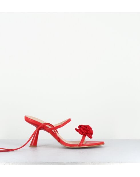 Rote Ledersandalen Kendra - 6,5 cm Absatz