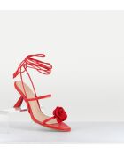 Rote Ledersandalen Kendra - 6,5 cm Absatz