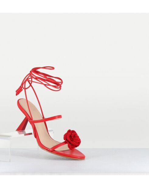 Rote Ledersandalen Kendra - 6,5 cm Absatz