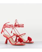 Rote Ledersandalen Kendra - 6,5 cm Absatz