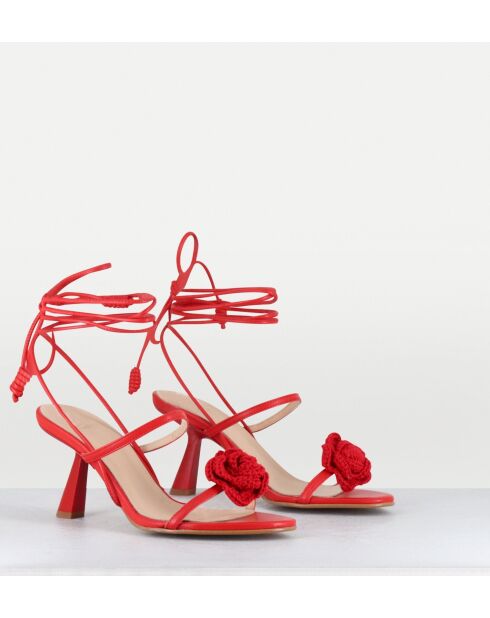 Rote Ledersandalen Kendra - 6,5 cm Absatz