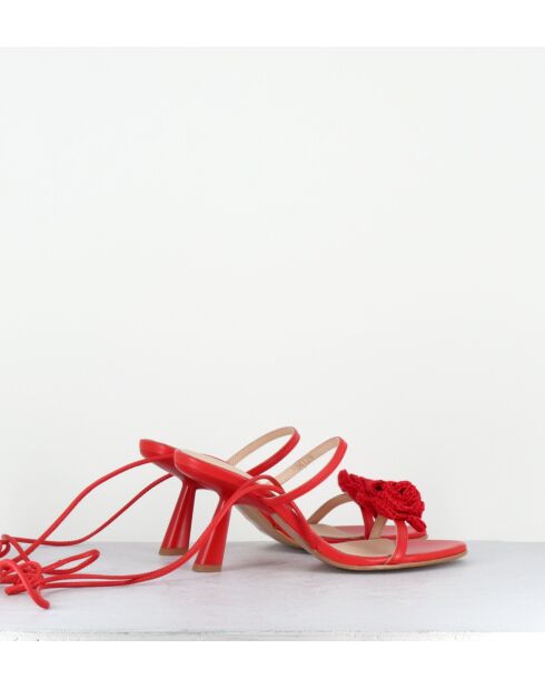Rote Ledersandalen Kendra - 6,5 cm Absatz
