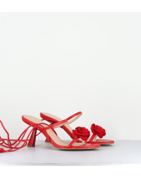 Rote Ledersandalen Kendra - 6,5 cm Absatz