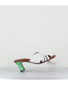 Nalma44 weiße Lederpantolette mit 6,5 cm Absatz