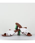 Nalma44 weiße Lederpantolette mit 6,5 cm Absatz