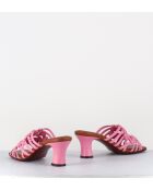 Pantoletten Nayla aus rosafarbenem Leder — 6,5 cm Absatz