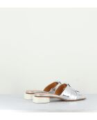 Pantoletten Dahlia13 aus silberfarbenem Leder