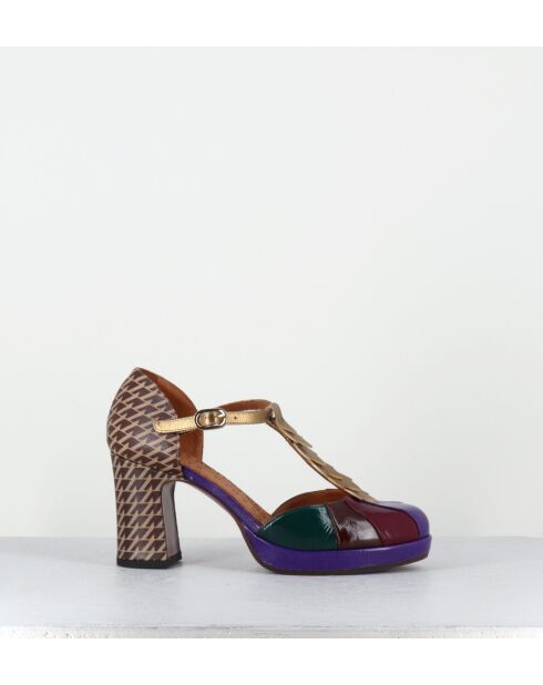 Dafaba45 Mehrfarbige Lederschuhe - 7 cm Absatz