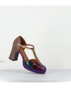 Dafaba45 Mehrfarbige Lederschuhe - 7 cm Absatz