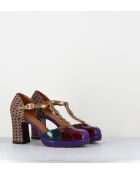 Dafaba45 Mehrfarbige Lederschuhe - 7 cm Absatz