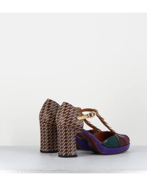 Dafaba45 Mehrfarbige Lederschuhe - 7 cm Absatz