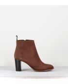 Grimptrc camel leren laarzen - Hak 7 cm