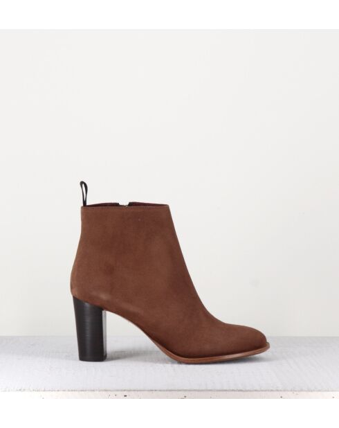 Grimptrc camel leren laarzen - Hak 7 cm