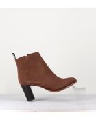 Grimptrc camel leren laarzen - Hak 7 cm