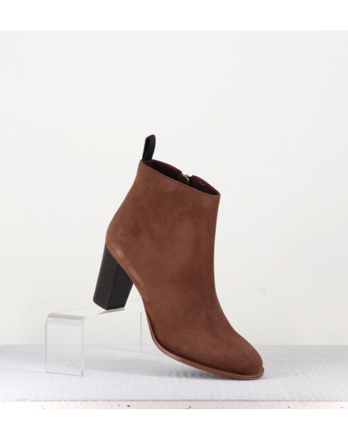 Grimptrc camel leren laarzen - Hak 7 cm