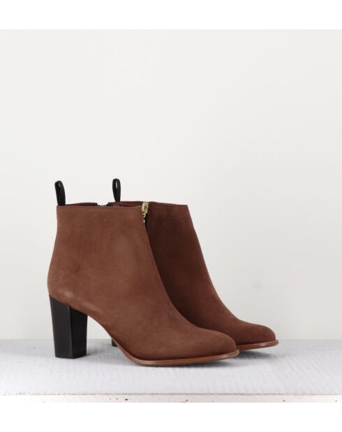 Grimptrc camel leren laarzen - Hak 7 cm