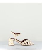 Weiße Ississ Ledersandalen - 5,5 cm Absatz