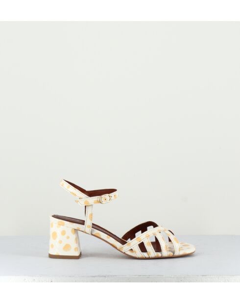 Weiße Ississ Ledersandalen - 5,5 cm Absatz