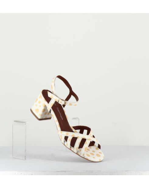 Weiße Ississ Ledersandalen - 5,5 cm Absatz