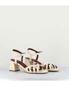 Weiße Ississ Ledersandalen - 5,5 cm Absatz