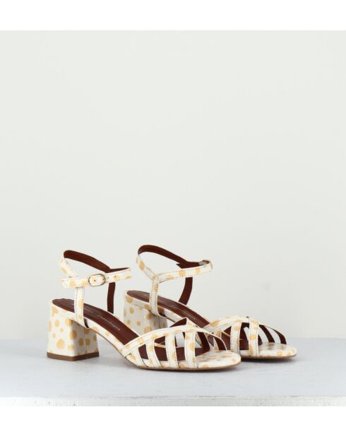 Weiße Ississ Ledersandalen - 5,5 cm Absatz